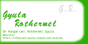 gyula rothermel business card